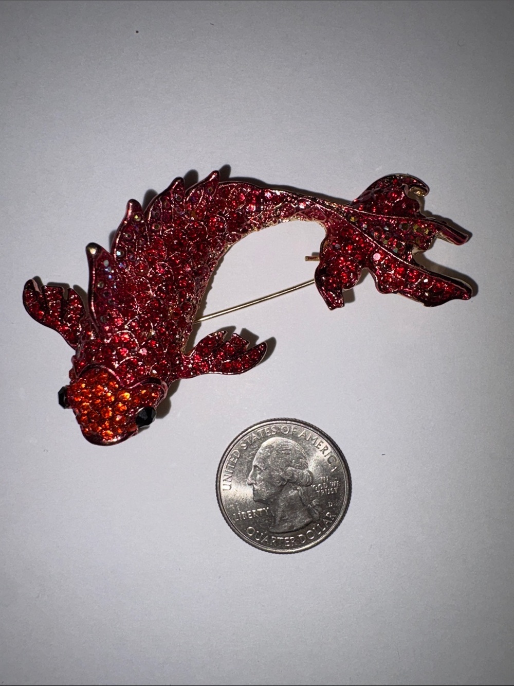 Red Koi Fish Brooch Pin/Pendant - Picture 1 of 3
